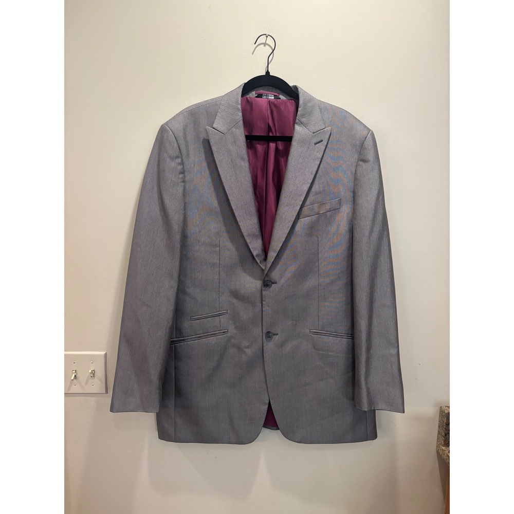 90s Fubu The Collection Mens Gray Two Button‎ Blazer Sport Coat Jacket Size 42L